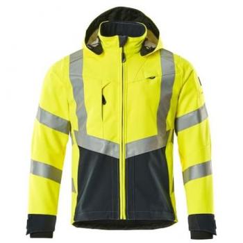 Chaqueta Softshell de Alta Visibilidad Mascot Blackpool, Amarillo/Negro Azul, Talla L