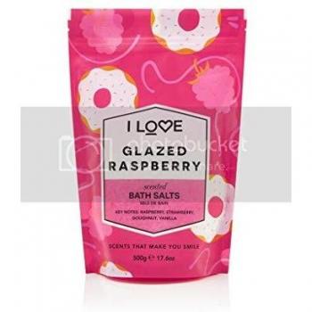I Love Signature Glazed Raspberry Natural Bath Salts Containing Natural Fruit Extracts, Muscles, Aches & Pains 500g
