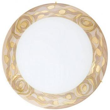 Plafón Decorativo SERENA Oro 24K con Pantalla Champán y 3 Bombillas