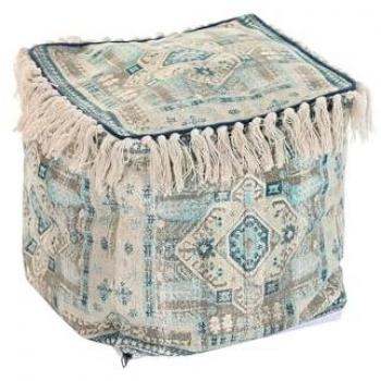Puff DKD Home Decor Casablanca Azul Flecos 40 x 40 x 40 cm