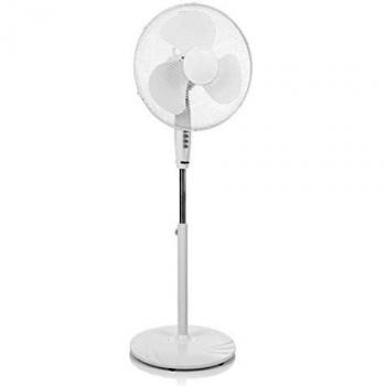 Tristar VE-5890 Ventilador de pie, 40 centímetros, 3 ajustes de velocidad, oscilante, ángulo ajustable 25°, protección contra sobrecalentamiento, Altura ajustable 110-130 cm, 45 W, blanco