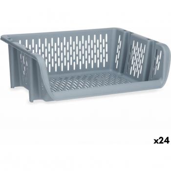 Cesta para Verduras KINVARA Gris Polipropileno 30 X 13,5 X 38,7 Cm - 24 Unidades