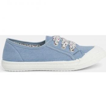Zapatillas de lona de niña con puntera reforzada y cordones estampados