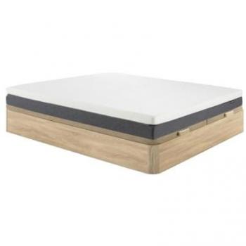 Conjunto de cama abatible 180 x 200 cm con colchón de muelles ensacados y memoria de forma, espuma de 7 zonas, desenfundable