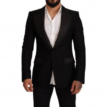 Black Wool Slim Fit Blazer Jacket