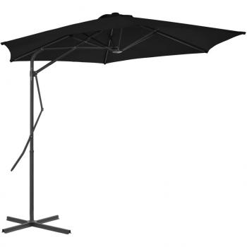 Sombrilla de jardín con poste de acero negro 300x230 cm