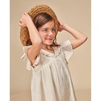 Vestido hilos metalizados blanco para niña