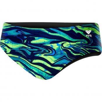 TYR Miramar Racer - Bañador corto para hombre, hombre, RMIR7A, azul/verde, 32