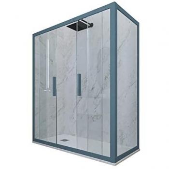 Mampara de Ducha Corredera 70x140 cm Azul Marino Glam Duo