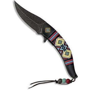 18398-A - Navaja Indian Negra asistida. Hoja: 8.8
