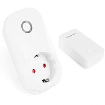 Enchufe Inteligente Orbegozo con Mando a Distancia sin Pilas - Potencia Máxima 3.680 W, Instalación Sin Herramientas y Luz LED Indicadora