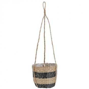 Maceta Colgante Natural de Algas Negras 64 cm Estilo Boho