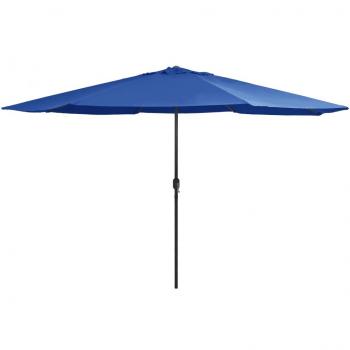 Azure Blue Garden Parasol with Metal Pole 400 cm