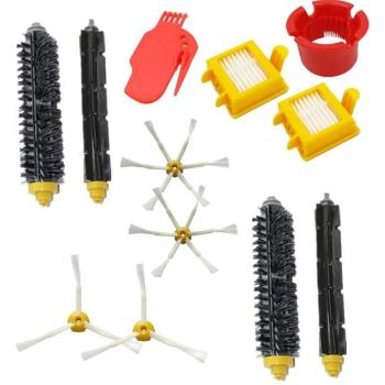LOVE(TM)Filtro HEPA + Set Cepillo de cerdas del cepillo batidor flexible y + 3-Armed lateral Brush6-Armada de Utiles de limpieza + Cepillo lateral para Robot serie 700 770 780 790 Kit de reemplazo del filtro Cepillo