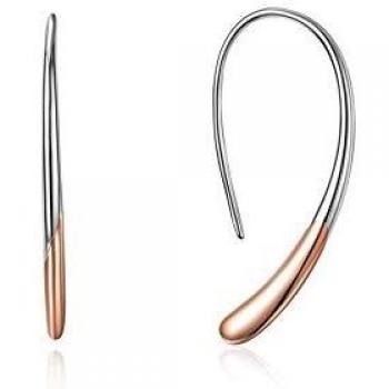 BDD CO. Mujer Pendientes, Pendientes largos para mujer, elegantes pendientes de plata de ley S925 chapados en oro blanco y rosa, con caja de regalo, estilo simple