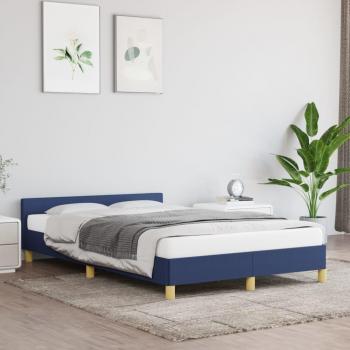 Estructura de cama con cabecero de tela azul 120x200 cm Vidaxl
