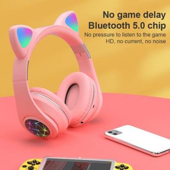 Auriculares M2 Oreja de Gato con Luz LED y Bluetooth 5.0 para Niños y Niñas