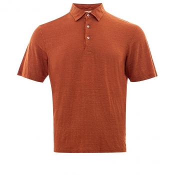 Gran Sasso Elegant Linen Brown Polo Shirt for Men - Size L