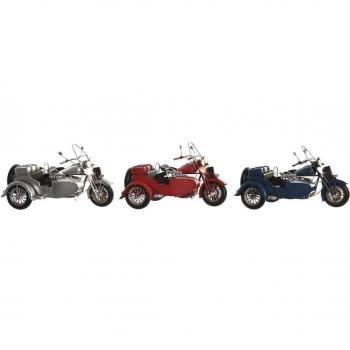 Figura Decorativa DKD Home Decor 28 x 19,5 x 18 cm Rojo Plateado Azul Marino Vintage (3 Piezas)
