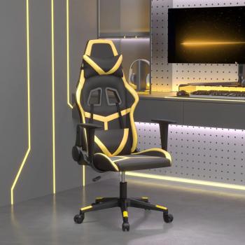 Silla gaming cuero sintético negro y dorado vidaXL