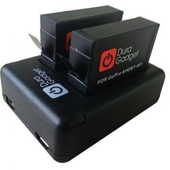DURAGADGET ¡Novedad! Mini Cargador para Baterías GoPro Hero4 CHDHX-401-EU/CHDHY-401 / AHDBT-401 + Cable MicroUSB - USB 2 Años De Garantía!