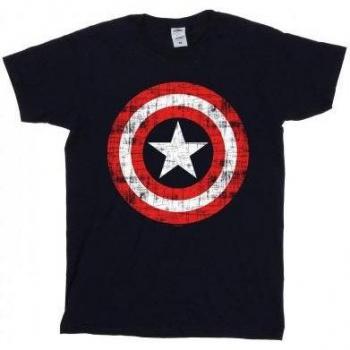 Camiseta para hombre Marvel Avengers Capitán América con escudo rayado L azul royal