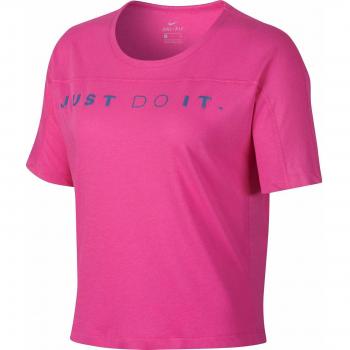 Nike W Nk Miler Top SS Surf, Mujer, Laser Fuchsia/Indigo Storm, XL