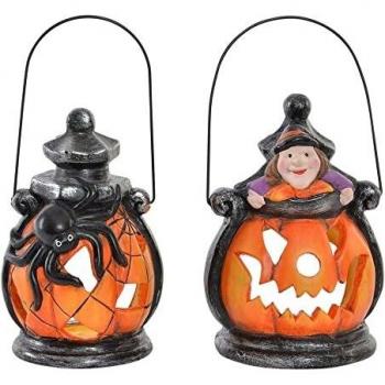 DKD Candelabro Home Decor Halloween Metal Vajilla, 2 Piezas
