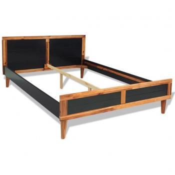 Cama de madera maciza de acacia negra 140x200 cm
