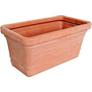 Jarrón rectangular de resina Prestige 80x39x34 cm - color marrón, capacidad 74 litros