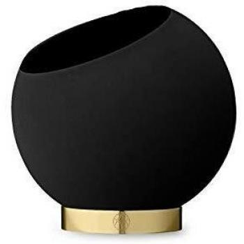 Maceta AYTM Globe, Ø 21 cm, negra, aluminio y acero