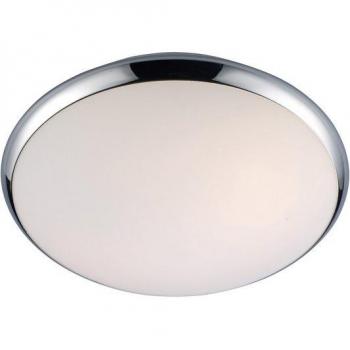 Lámpara de techo moderna Kreo Chrome, empotrada, 1 luz blanca, pantalla blanca, E27, IP44