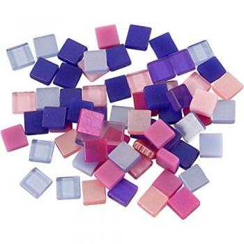 Mini Mosaicos Plásticos Violetas 5x5mm, 25g, Paquete Único