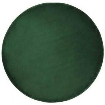 Alfombra de Viscosa Verde Esmeralda Redonda 140 cm Pelo Corto Gesi II