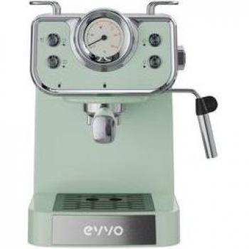 EVVO Cafetera Espresso Intensa Retro 15 Bares 1,5L Brazo Doble Verde