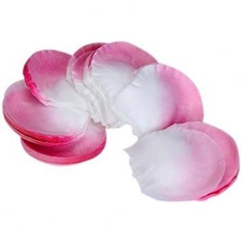 300pcs Pétalos artificial De Rosa De Flores De La Boda Decoración-Color Rosa Y Blanco