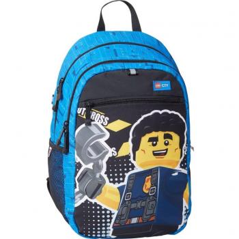 Mochila escolar LEGO City Police Adventure 18L, color azul - Producto oficial LEGO Group