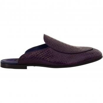 Dolce & Gabbana Purple Exotic Leather Flats Slides Shoes - EU44/US11