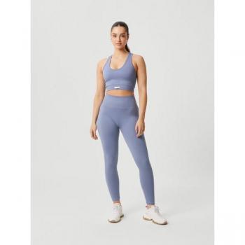 Borg Seamless Rib Tights Blue, XS