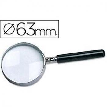 Liderpapel - Lupa Cristal Aro Metálico Mango Negro Diámetro 50 Mm