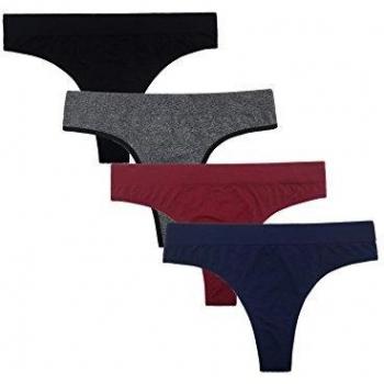 SHEKINI Bragas Tangas Invisibles sin Costuras de Talla Baja Sexys Braguita sin Costura Invisible por la Cintura Ropa Interior para Mujer Pack DE 4/6