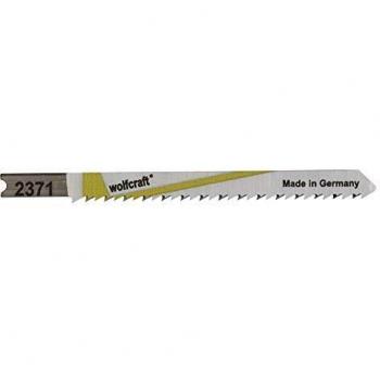 Set de 2 Hojas de Sierra de Calar Wolfcraft 2371000, Vástago en U, HCS, para Laminado, Planchas de Virutas, Madera Blanda, MDF y Plástico - Corte Limpio en Color Plata