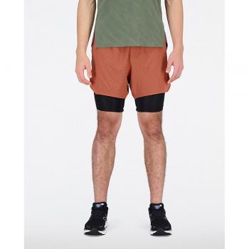 Pantalón corto New Balance Q Speed 5 Inch 2 en 1 naranja marrón - S