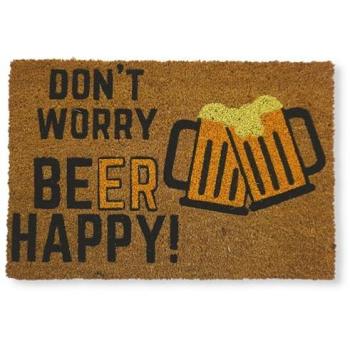 Felpudo de Coco Antideslizante 40x60 cm - Diseño Original Don't Worry Beer Happy