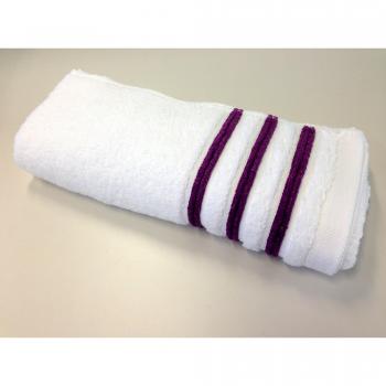 Toalla de rizo altea 100x150cm 100%algodón y 550Gr/m2 color BCO-MORADO