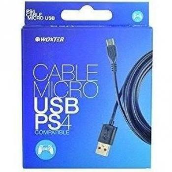 FR-TEC - Cable de carga para mando, compatible con Playstation 4, micro USB a USB