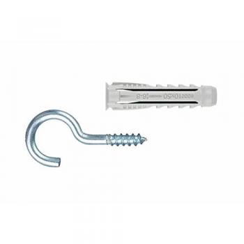 Taco de nylon con hebrilla abierta 6 x 30 + 5,0 x 53, blister de 15 uds