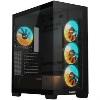 Caja de torre Gigabyte C500 Panorámica Stealth ATX Midi Tower con panel de vidrio templado y RGB - Negro