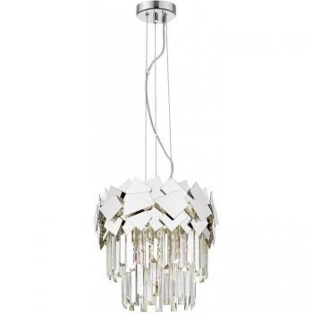 Plafón Celine de cristal cortado con láser 4 luces cromado