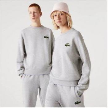 Sudadera Gris Lacoste Jooger Loose Fit con Insignia de Cocodrilo